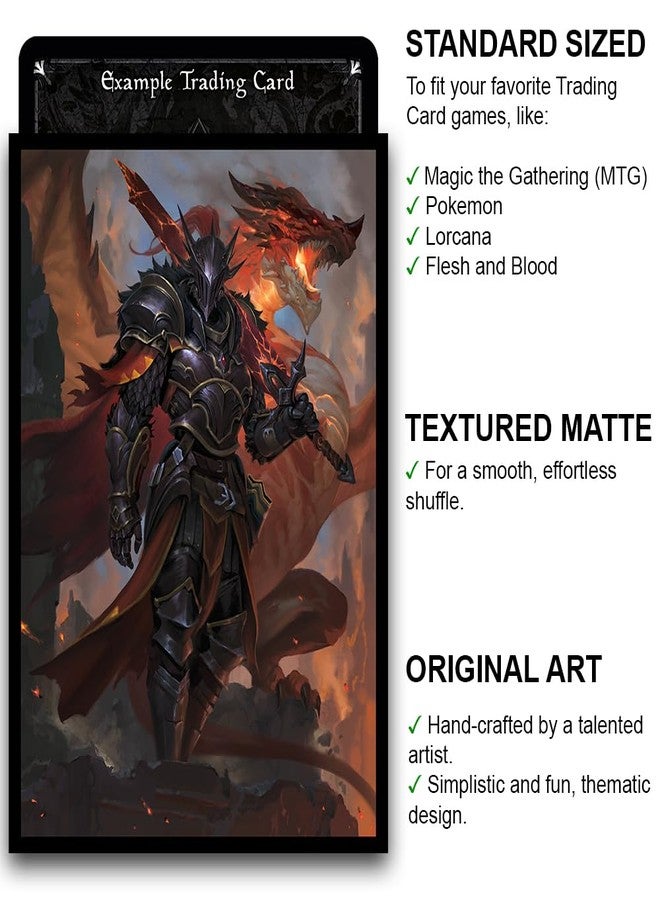 Fantasy North - Lance Vaal - Dragon Knight (Endragos) - 100 Textured Matte TCG Card Sleeves - Fits Magic MTG Commander Pokemon and Other Card Games - Playing Card Sleeves - Image 2
